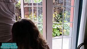 feeling emotional during quickie creampie by window