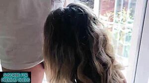 feeling emotional during quickie creampie by window