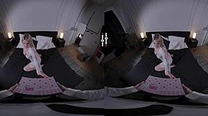 Blonde boss sucks big cock in VR