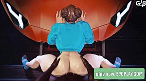 chun-li bent over car hood getting slammed 😍