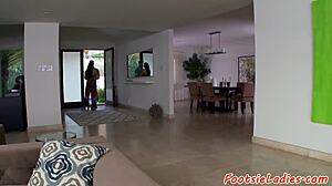 Asian babe gets doggystyle after footjob 😏