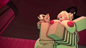 Roblox slams into a cute elf with fierce, furry action in wild banging session.