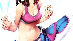 d va from overwatch in a naughty compilation