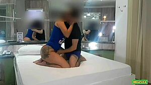 Brazilian babe on fours gets pussy licked blowjob