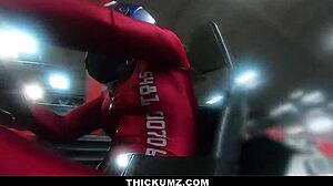 Thickum brooklyn gray gags on cock after go kart race