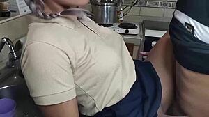 omg, this hot schoolgirl seduces her stepdad and gets pounded in the kitchen!