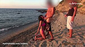 Hot Damn! Milf Fucked Hard on Public Beach!
