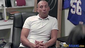 Skinny Asian Teen Sucks Monster Cock