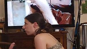 Sucking cock just to pay her rent