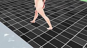 anime girl in micro bikini nip slip