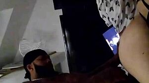 That thick little white girl and Ray are making a mess with that big black cock!