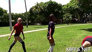 Teen party turned wild with a rough gang bang scene. Everyone joined in for the crazy action.