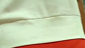 Hot girl in tight shorts at market