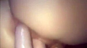 Amateur teen plays with double dildo!