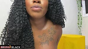 Petite ebony guides your handjob to explosive finish