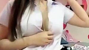 Khmer student removes clothing in class