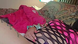 squirt girl uses water pole with toys, getting wet and horny in lingerie