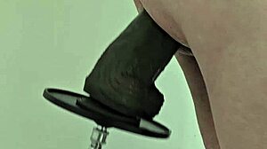 Ever tried a monster black dildo on a fucking machine?