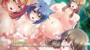 monster girl breeder features bisexual lesbian sex scenes in anime game pt3
