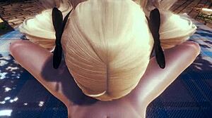 Genshin Impact Hentai - POV Fischl Blowjob with Cum!