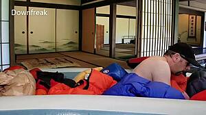 20 down jackets soaked in inflatable pool  