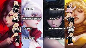 Ruby and Blake train you in RWBY hentai femdom denial