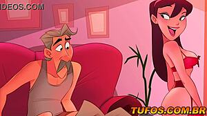 Young Girl In Red Lingerie Provokes Old Man In Hentai