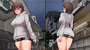 Night thrill: sneaking to convenience store in just panties.