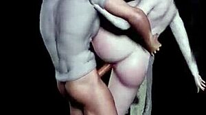 picking flowers in this 3d hentai anime scene.