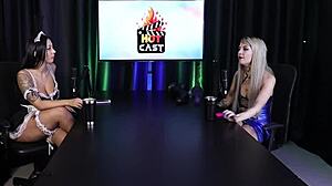 beautiful brazilian swinger flashes in lingerie, feeling excited for group anal sex with dwarf actor.