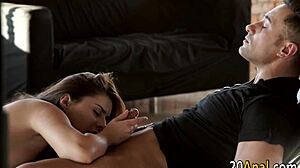 Bold Anal Babe Receives Intense Facial Cumshot After Handjob