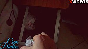 Framed my girlfriend stole her panties and cum in them