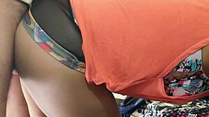 Homemade anal with beautiful young latina, feeling pleasure from creampie and orgasm