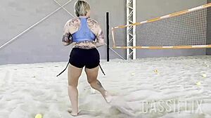 Beach Tennis Teacher Gets Hard Seeing Big Ass