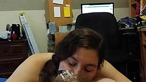 chastity blowjob with teasing femdom elements