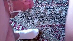 Femdom locks cock in tight bondage with toys