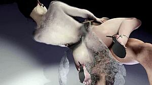 picking flowers in this 3d hentai anime scene.