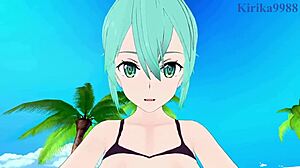 Asuna and Sinon intense sex with creampie!