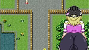 hey, watch this blonde lose the race and get her big tits grabbed? so hot in flash cycling!