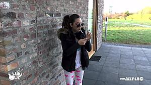 Fan Encounters Lilly Lil In Outdoor Creampie Scene With Oil And Anal