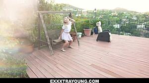 Harmony Rivers Loves Being Outdoors Jumping Dancing And Especially Feeling Herself She Continued Carressing Her Body On Her Bed While Using A Dildo