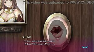 Sister sucks me through the wall hole in this hentai.