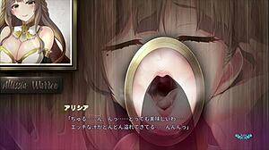 Sister sucks me through the wall hole in this hentai.