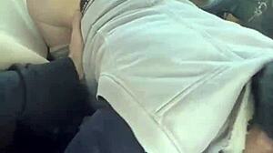 he was looking at her perfect ass as she squeezed his cock out of him. cock cumshot ass sucking.