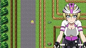 hey, watch this blonde lose the race and get her big tits grabbed? so hot in flash cycling!