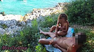 Hey, wanna jerk off with me on this public beach?