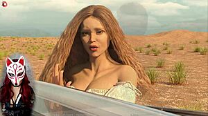 Wow, Project Myriam rocks! Blonde milf in cosplay flashes big tits under skirt in public game action!