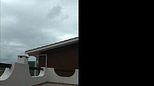 Me and lunna vaz on balcony during party