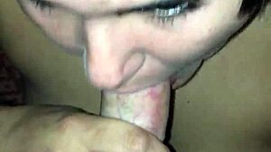 submissive young 18+ whore slowly swallowing cock in reality