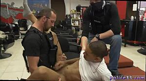 in this ebony military gay sex movie, a robbery suspect gets apprehended and has a steamy encounter with the officer.